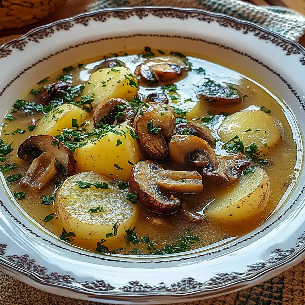 Russian Potato and Mushroom Soup