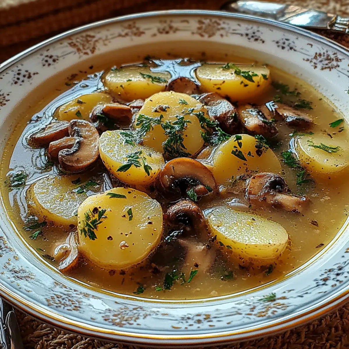 Russian Potato and Mushroom Soup
