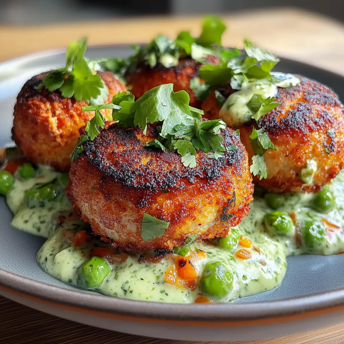 Salmon Balls with Creamy Avocado Sauce