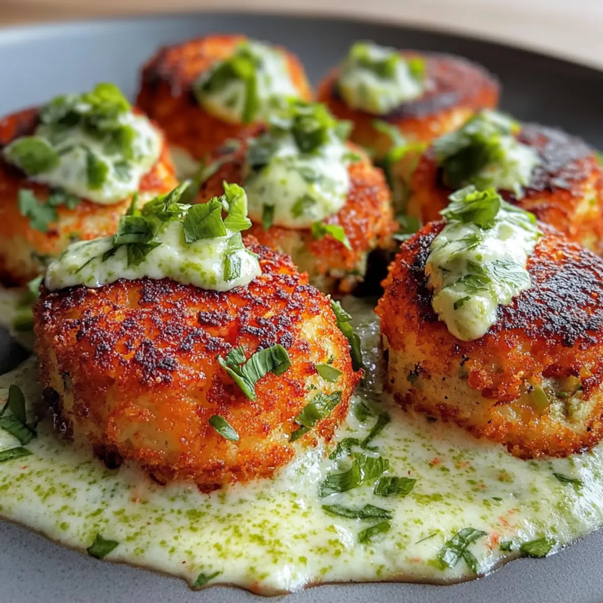 Salmon Balls with Creamy Avocado Sauce