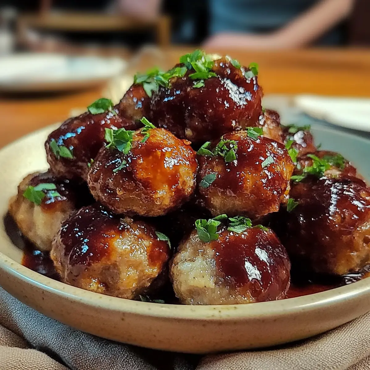 Slow Cooker Bourbon Apple Butter Meatballs