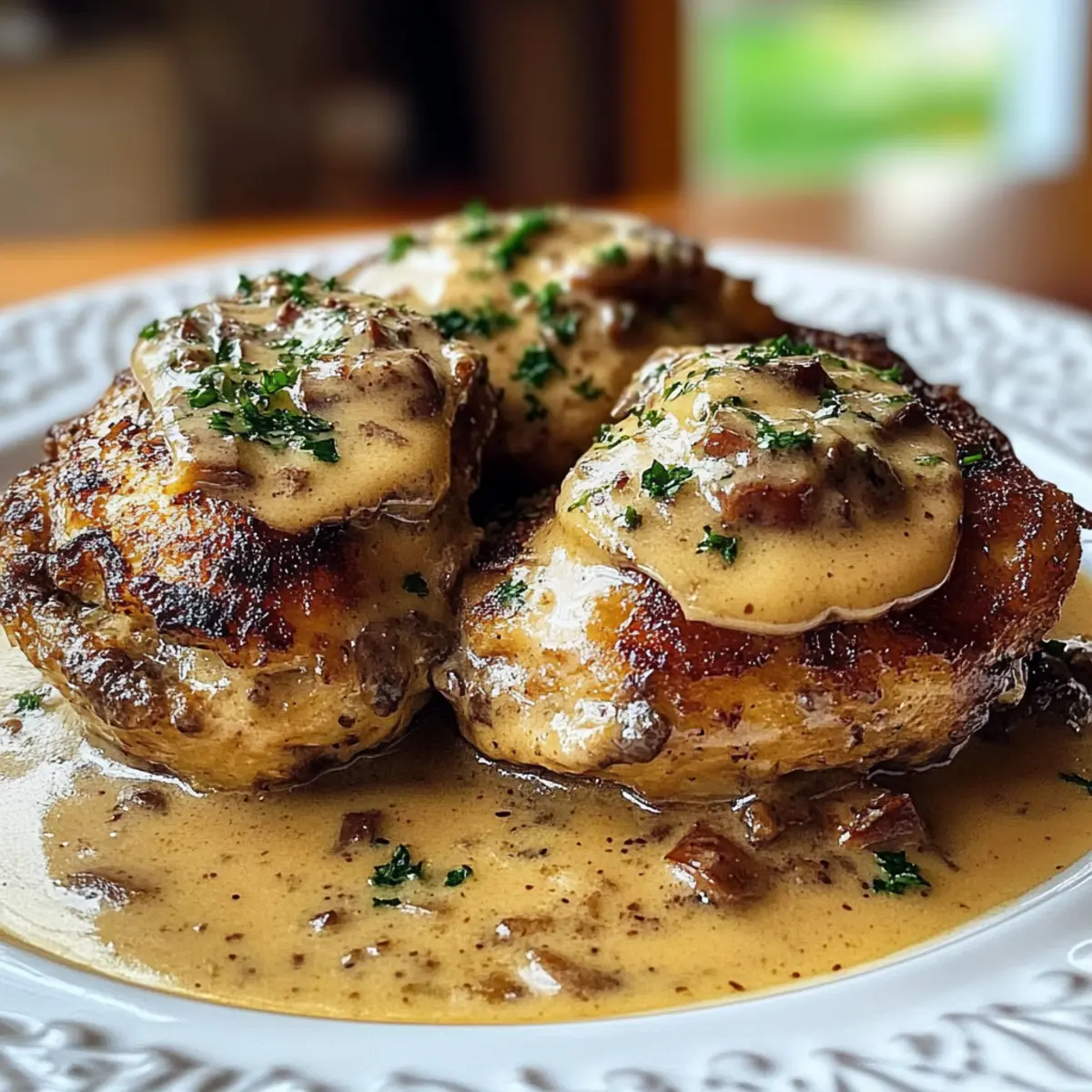 Smothered Chicken Thighs in Creamy Gravy