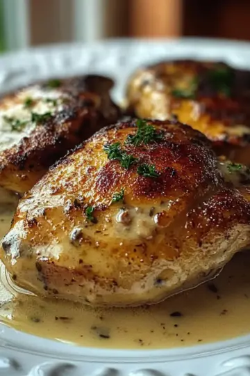 Smothered Chicken Thighs in Creamy Gravy