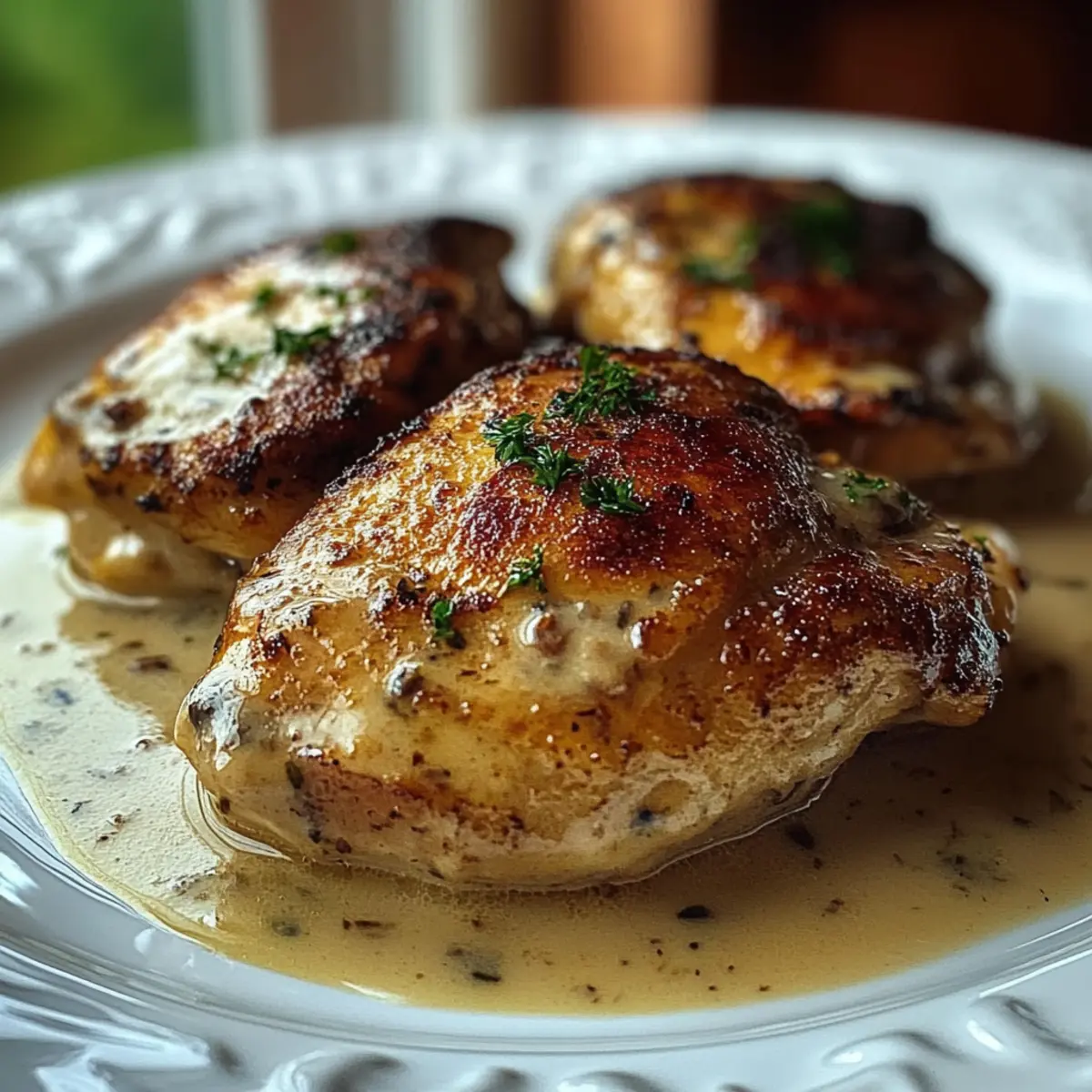 Smothered Chicken Thighs in Creamy Gravy