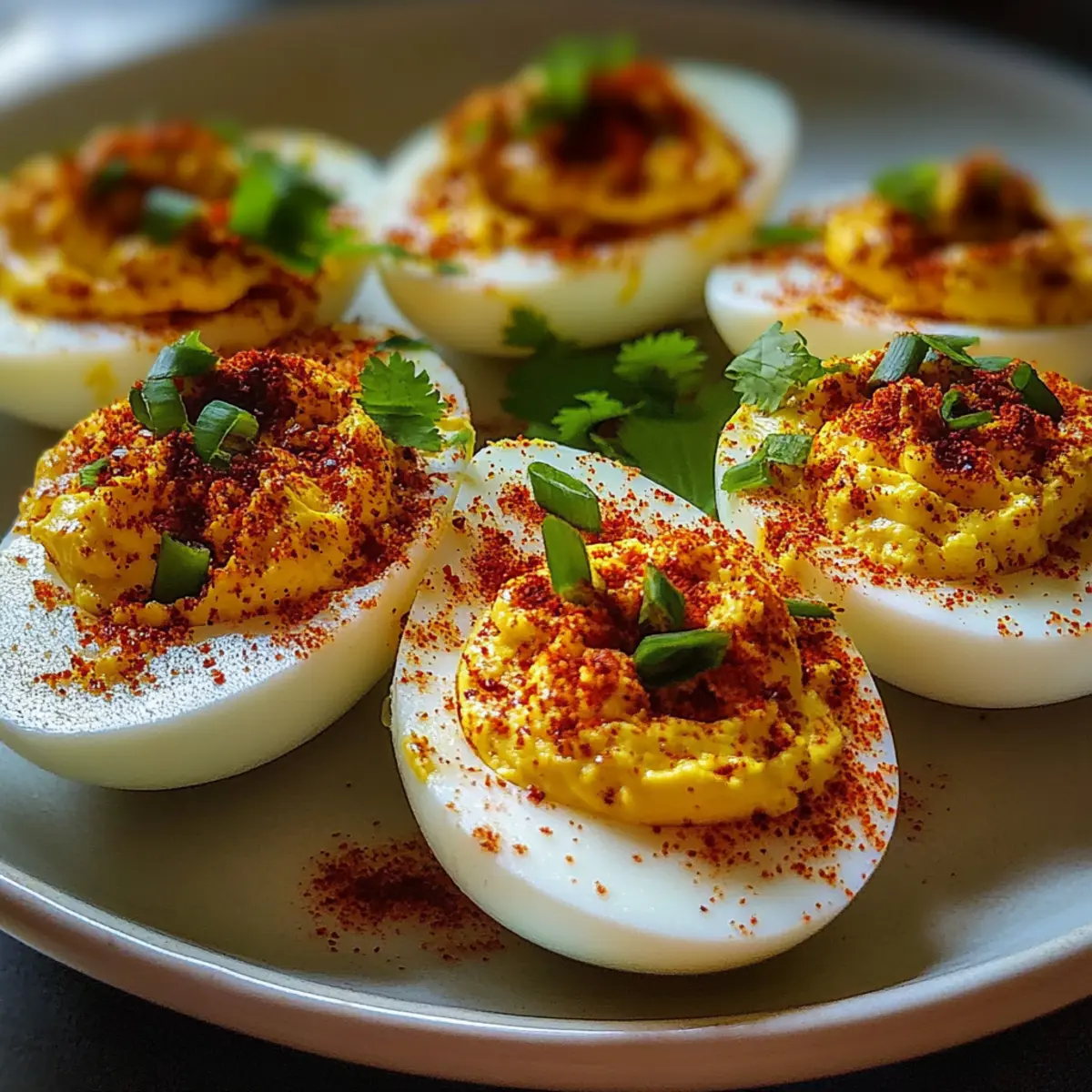 Spicy Chili Garlic Deviled Eggs