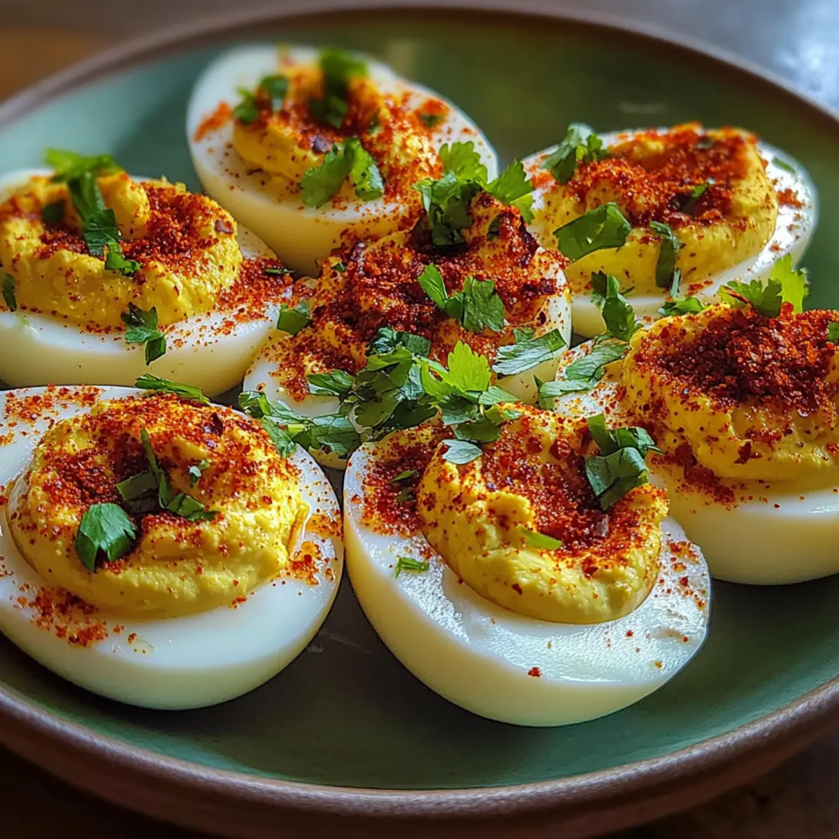 Spicy Chili Garlic Deviled Eggs