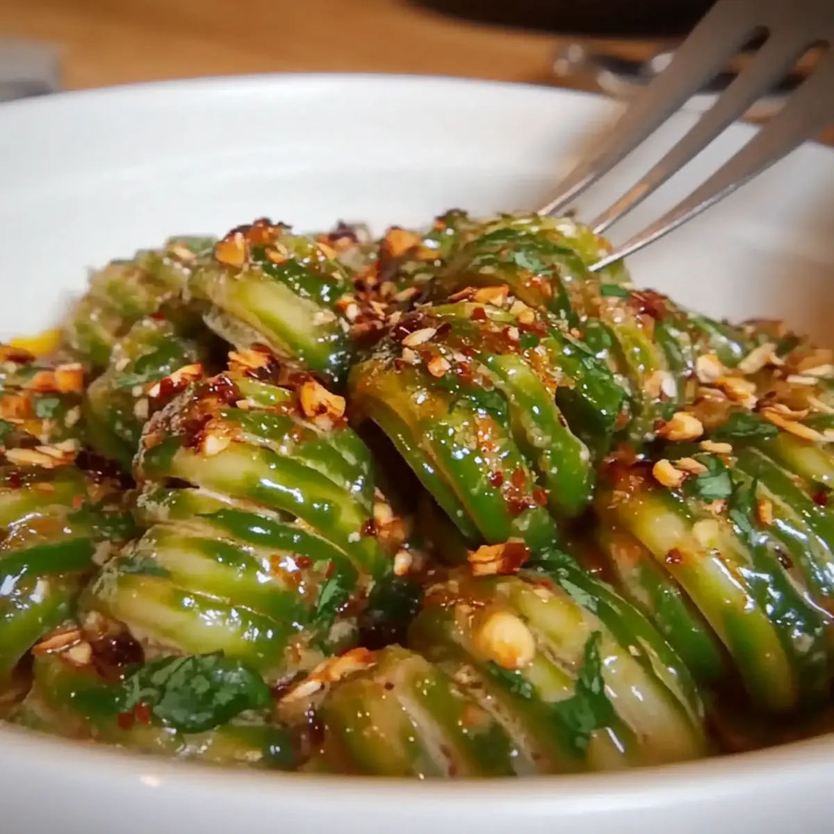 Spicy Spiral Cucumber Salad