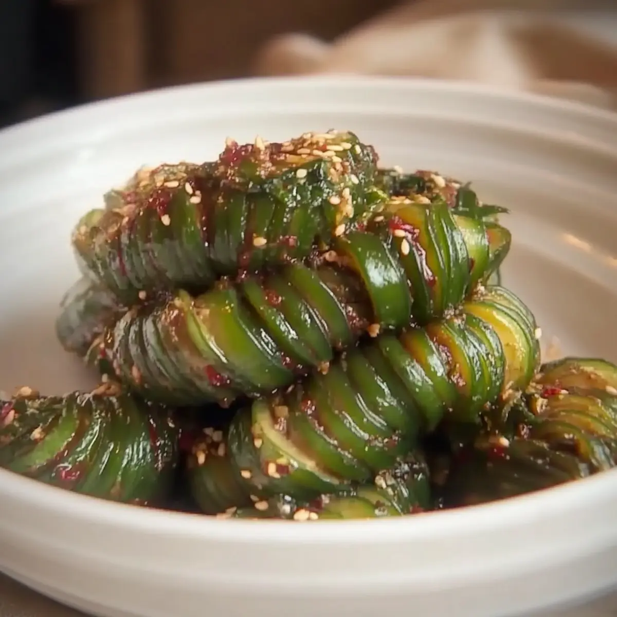 Spicy Spiral Cucumber Salad