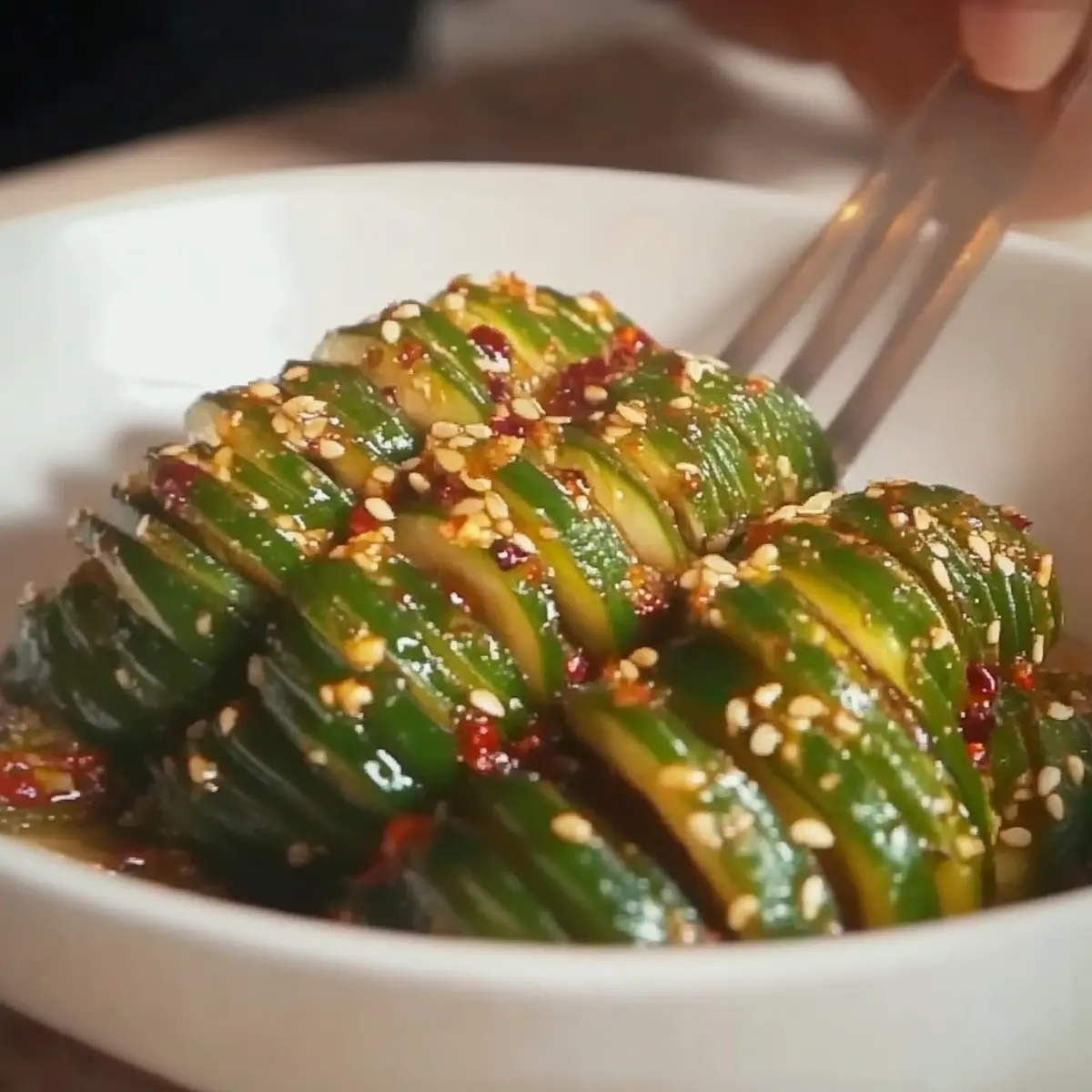 Spicy Spiral Cucumber Salad