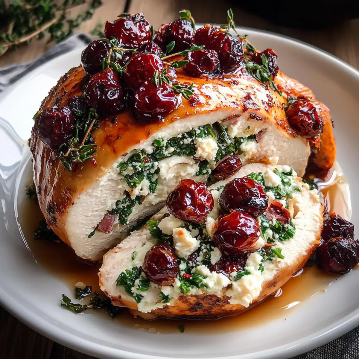 Spinach & Cranberry Stuffed Chicken Breasts