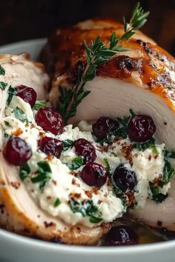 Spinach & Cranberry Stuffed Chicken Breasts