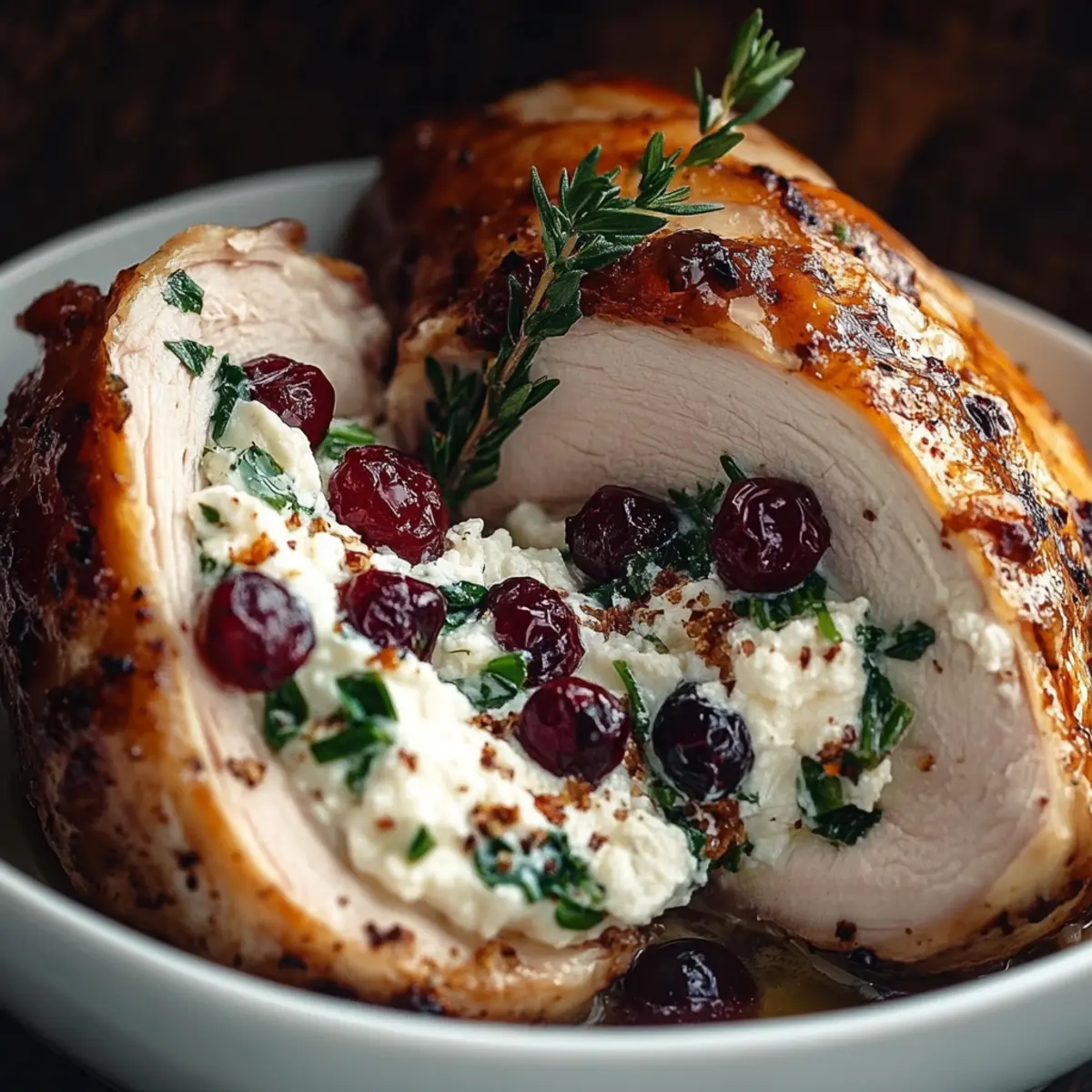 Spinach & Cranberry Stuffed Chicken Breasts
