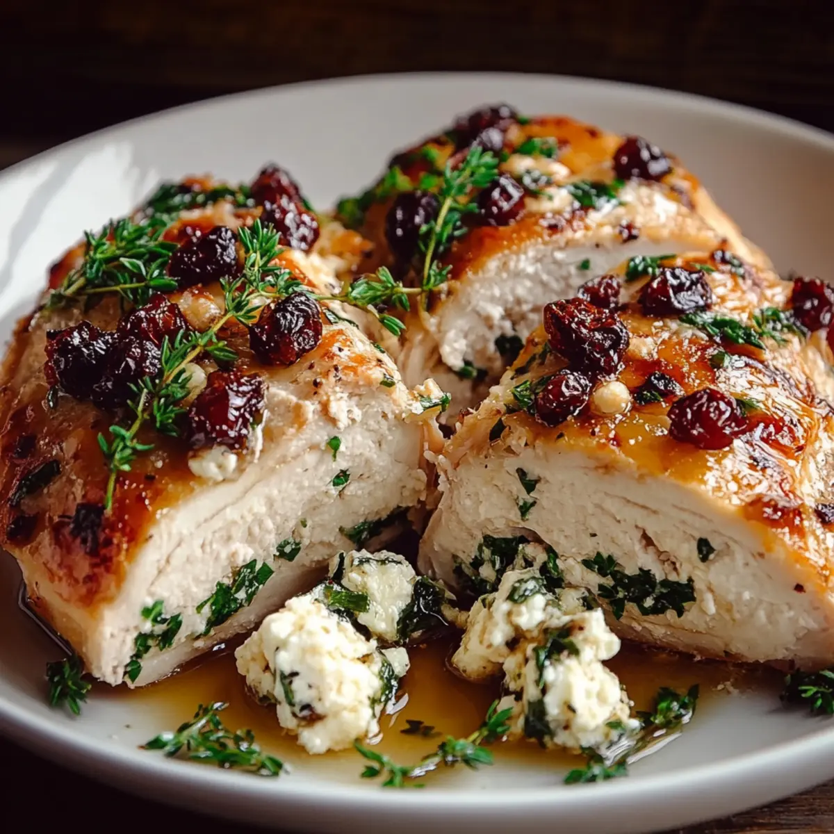 Spinach & Cranberry Stuffed Chicken Breasts
