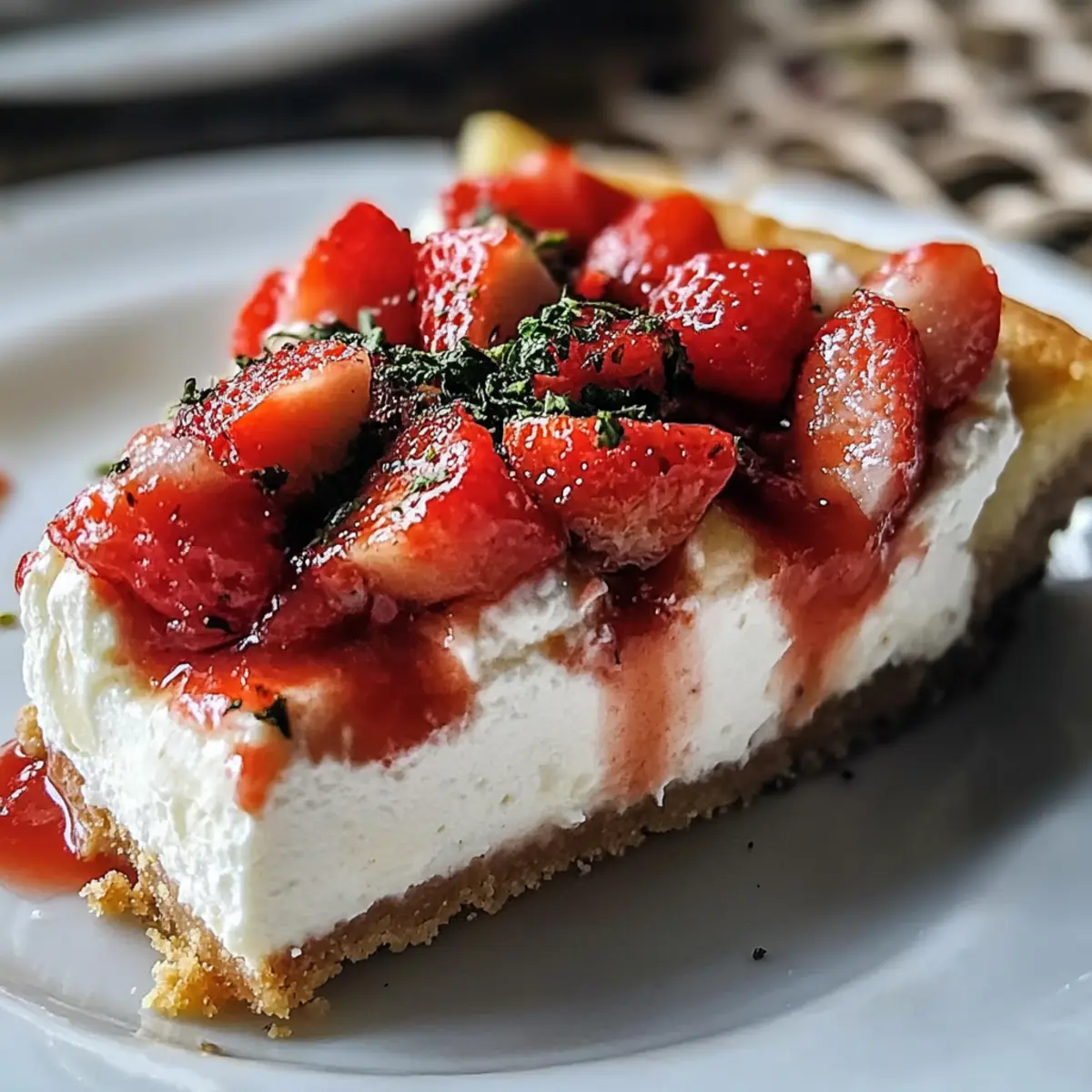 Strawberry Topped Cheesecake