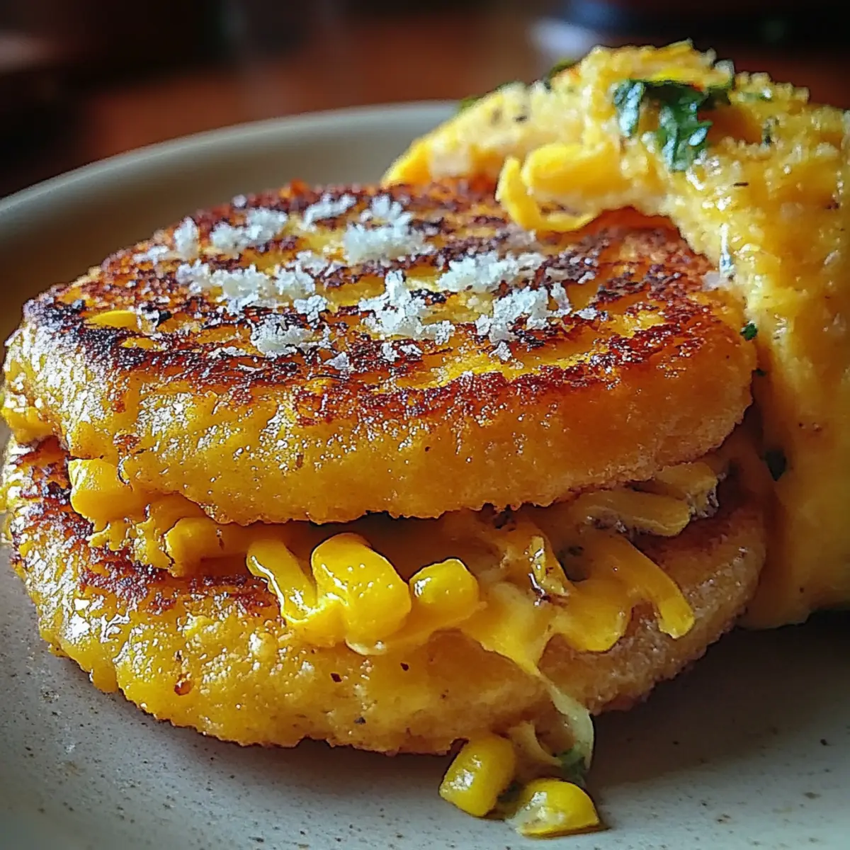 Venezuelan Sweet Corn Cachapas with Melty Cheese