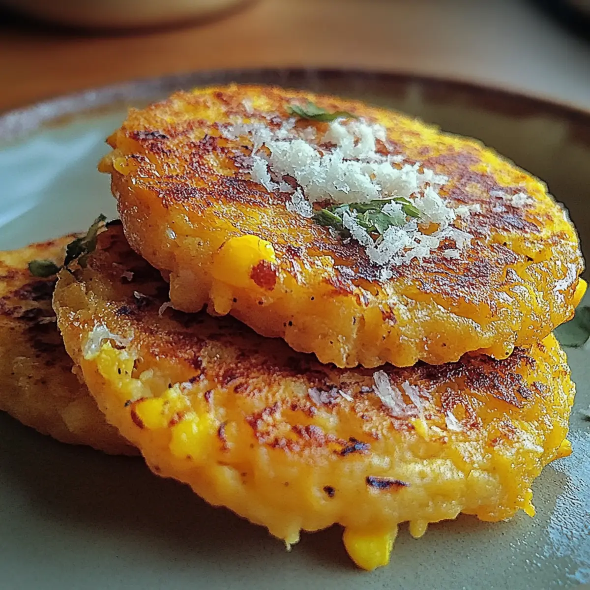 Venezuelan Sweet Corn Cachapas with Melty Cheese