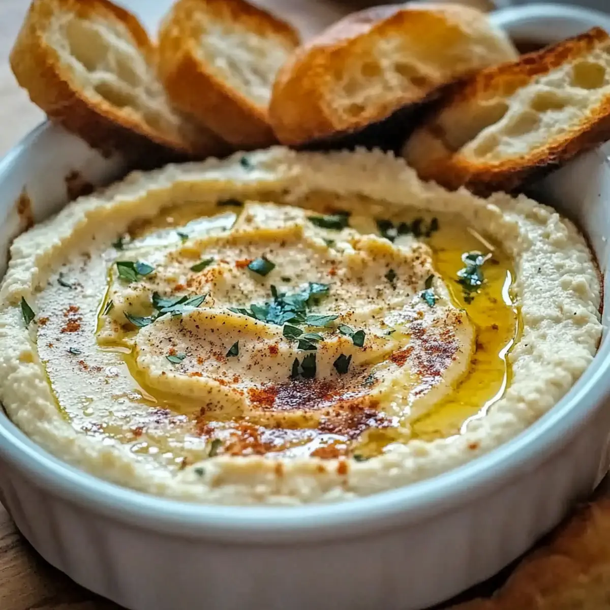 Warm Boursin Dip with Crostini