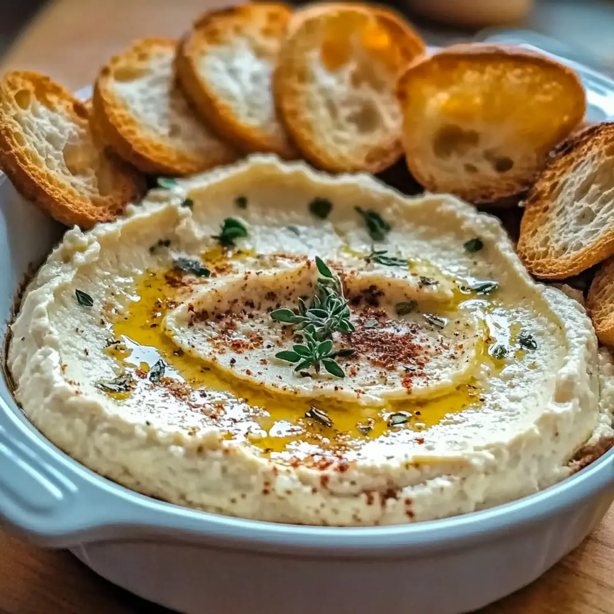 Warm Boursin Dip with Crostini