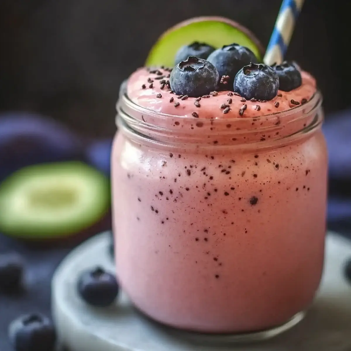 Watermelon Blueberry Protein Smoothie
