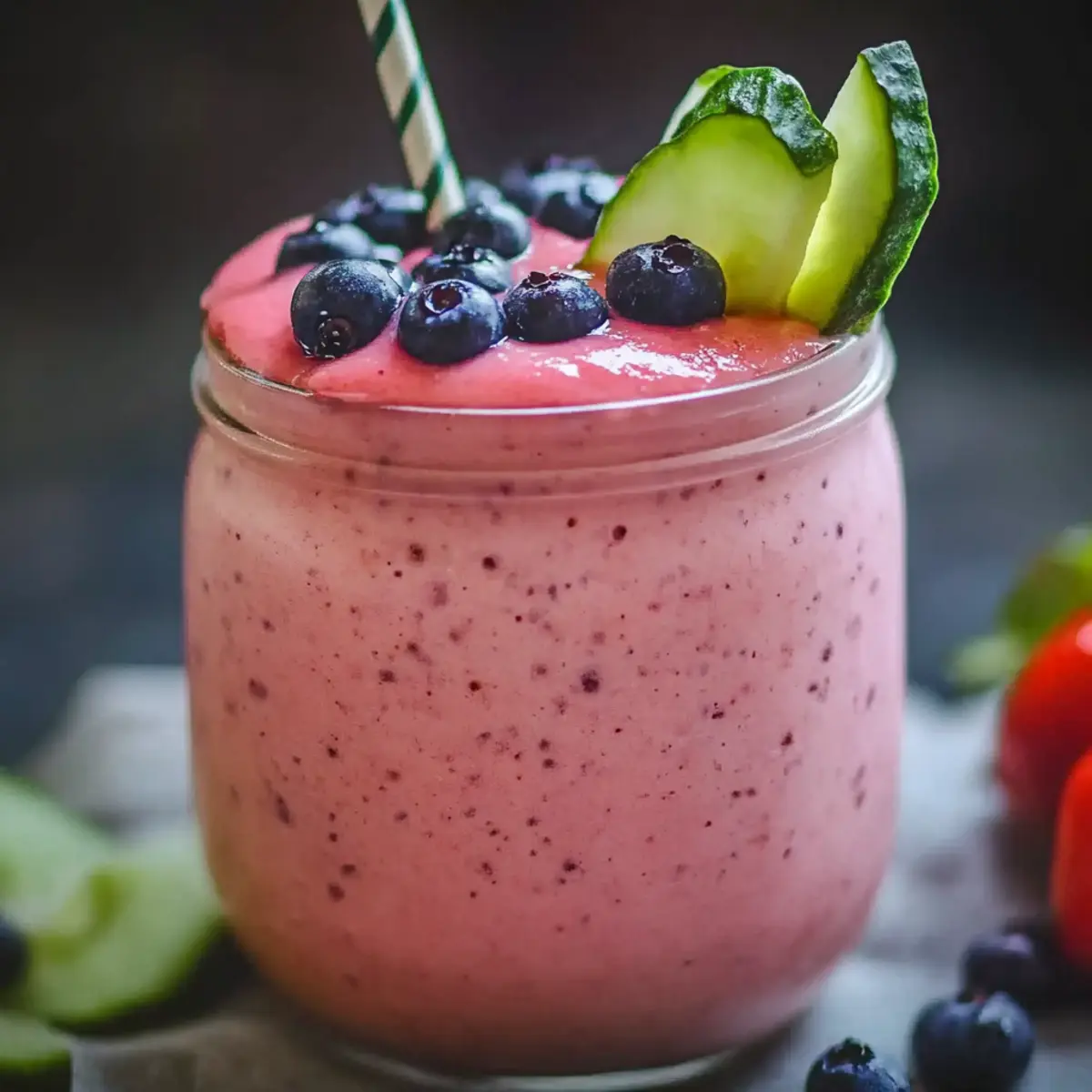 Watermelon Blueberry Protein Smoothie