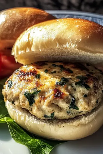 White Cheddar Spinach Chicken Burgers