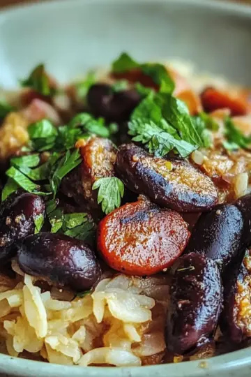 Black Beans, Sausage and Rice Skillet