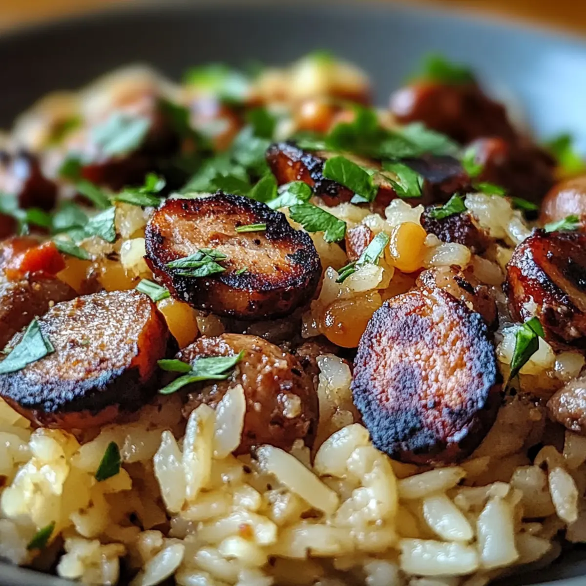 Black Beans, Sausage and Rice Skillet