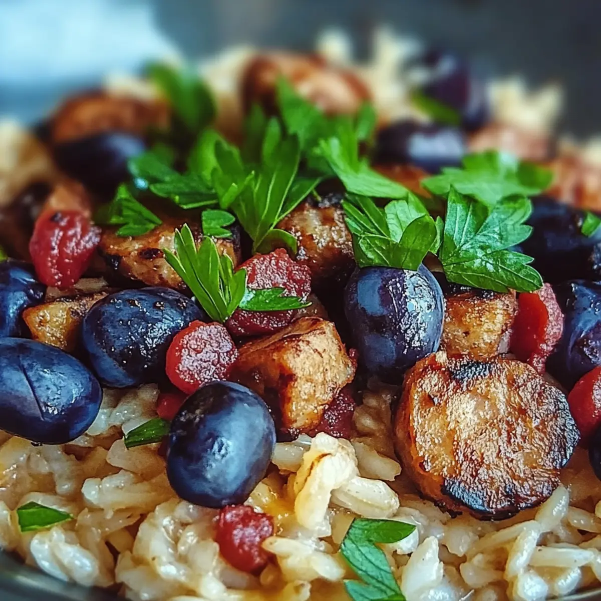 Black Beans, Sausage and Rice Skillet