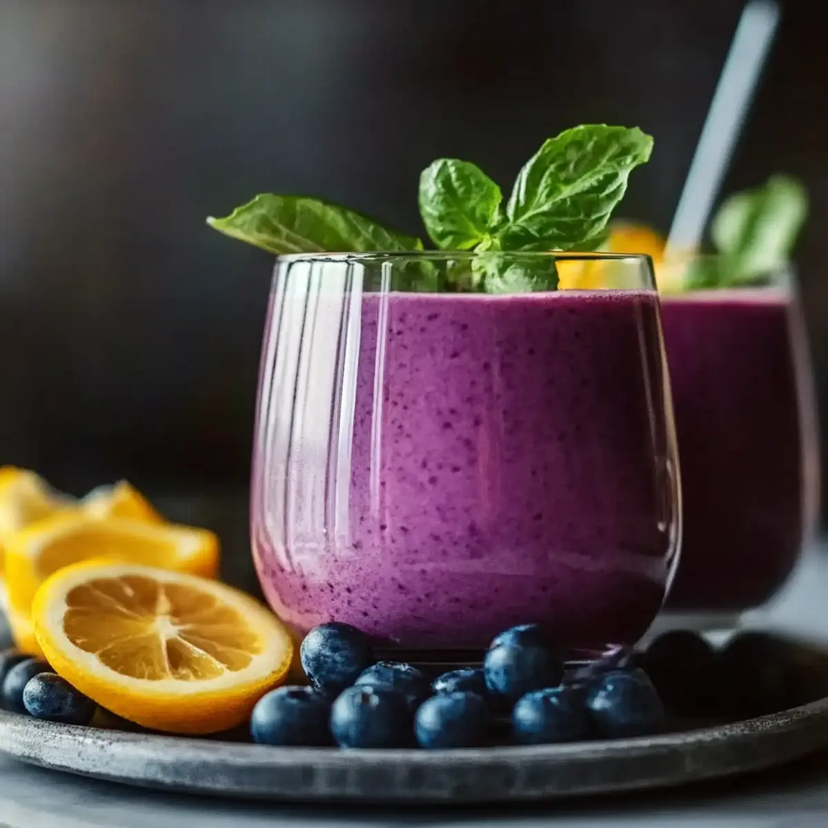Blueberry Avocado Smoothie With Lemon & Yogurt