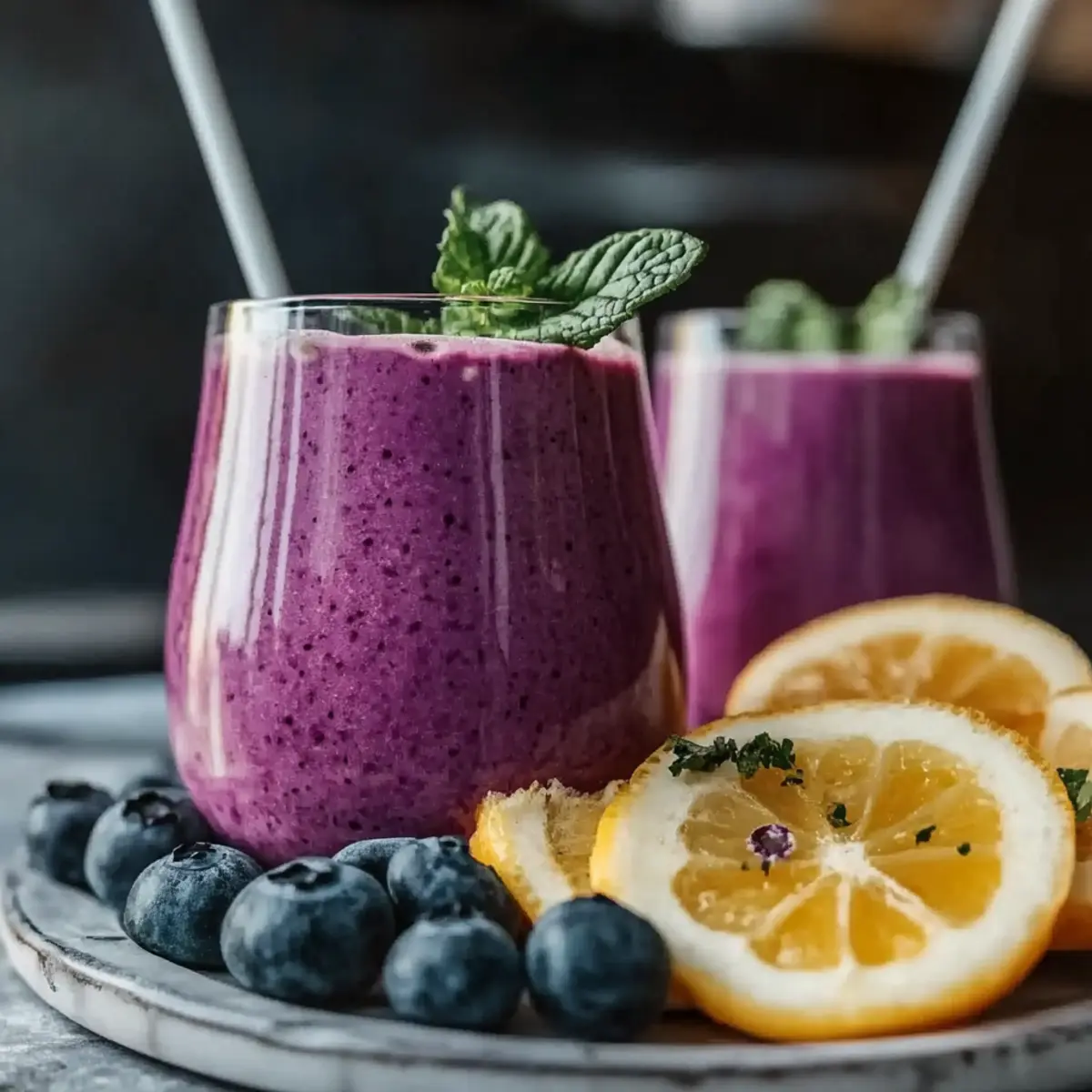 Blueberry Avocado Smoothie With Lemon & Yogurt