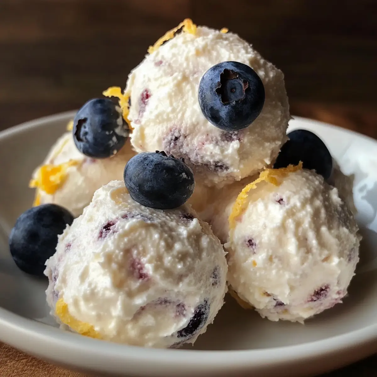 Blueberry and Lemon Zest Cottage Cheese Bites