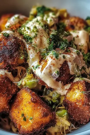 Buffalo Bites Bowl with Crispy Potatoes & Shaved Brussels