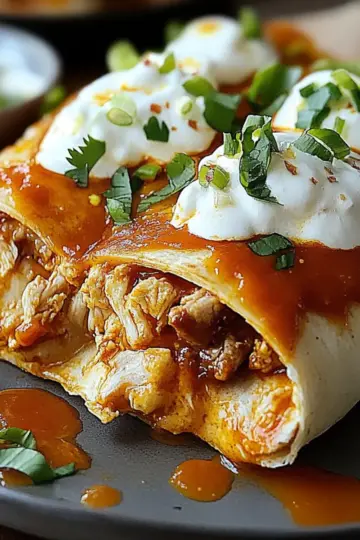 Cheesy Buffalo Chicken Burritos