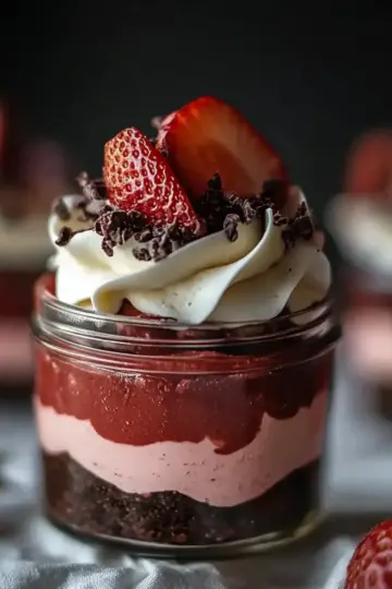 Chocolate Strawberry Mousse Cake Parfaits