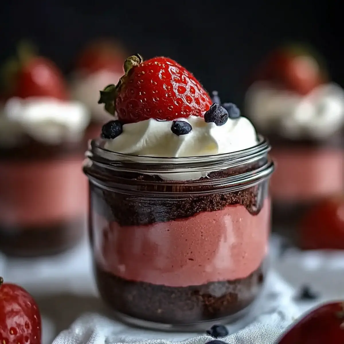 Chocolate Strawberry Mousse Cake Parfaits