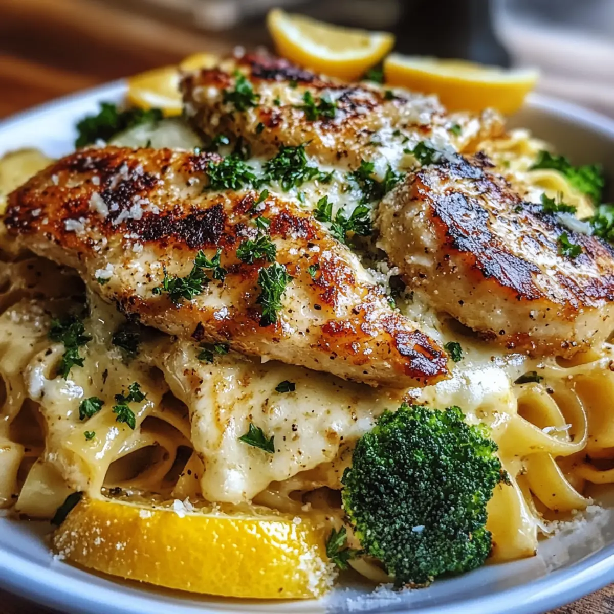 Cowboy Butter Lemon Bowtie Chicken with Broccoli