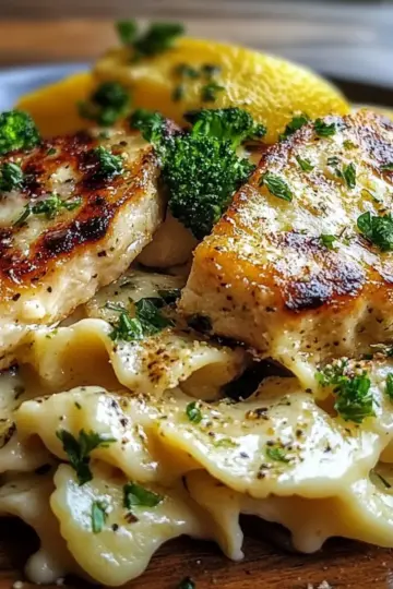 Cowboy Butter Lemon Bowtie Chicken with Broccoli