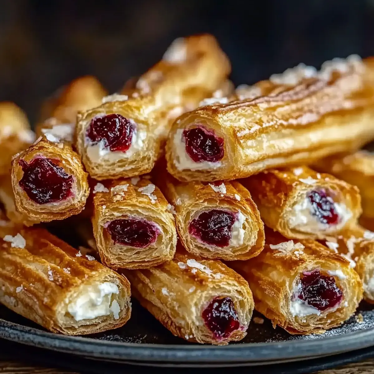Cranberry Orange Cream Cheese Pastry Straws