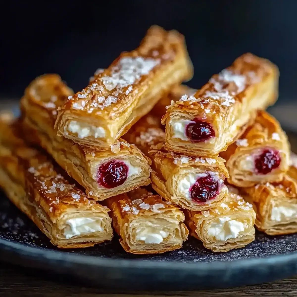 Cranberry Orange Cream Cheese Pastry Straws
