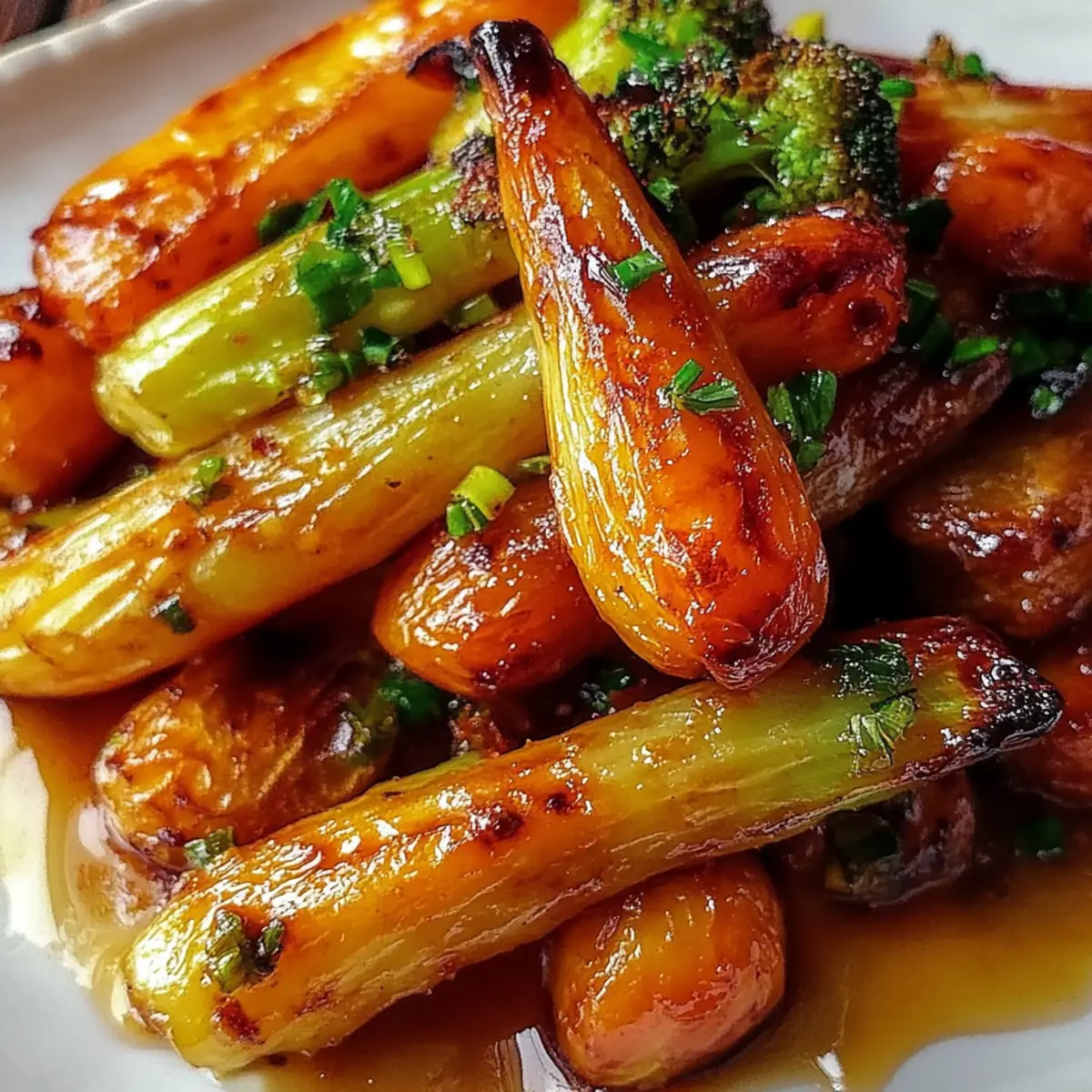 Crispy Maple Glazed Carrots and Brussel Sprouts