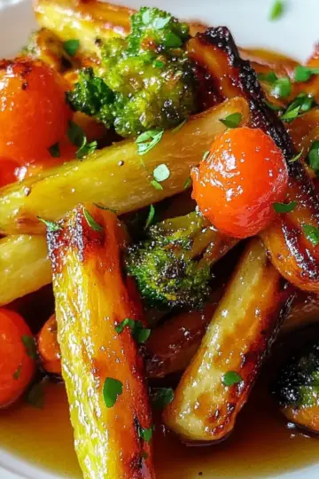 Crispy Maple Glazed Carrots and Brussel Sprouts