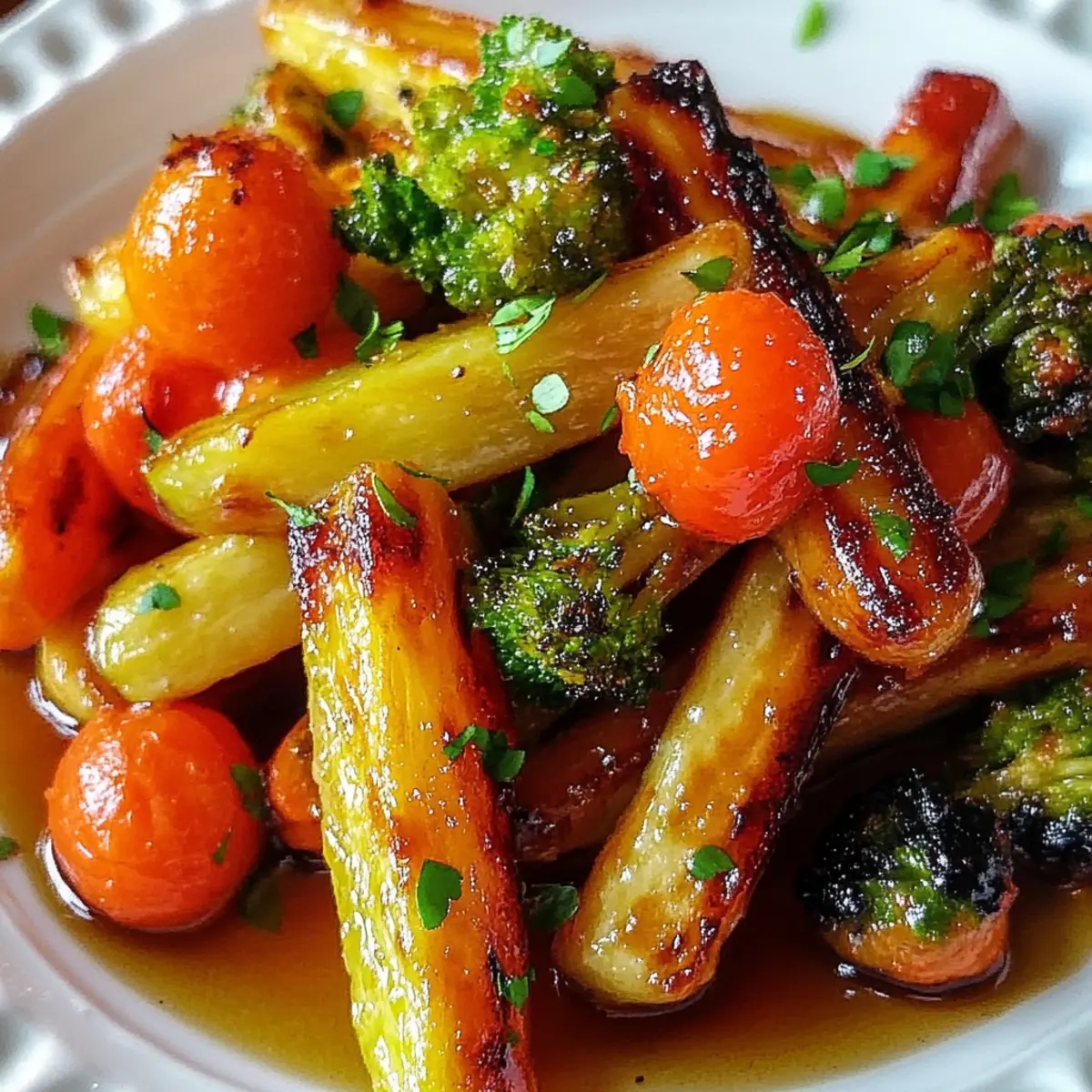 Crispy Maple Glazed Carrots and Brussel Sprouts