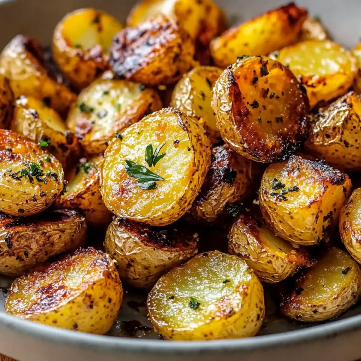 Crispy Roasted Mustard Potatoes