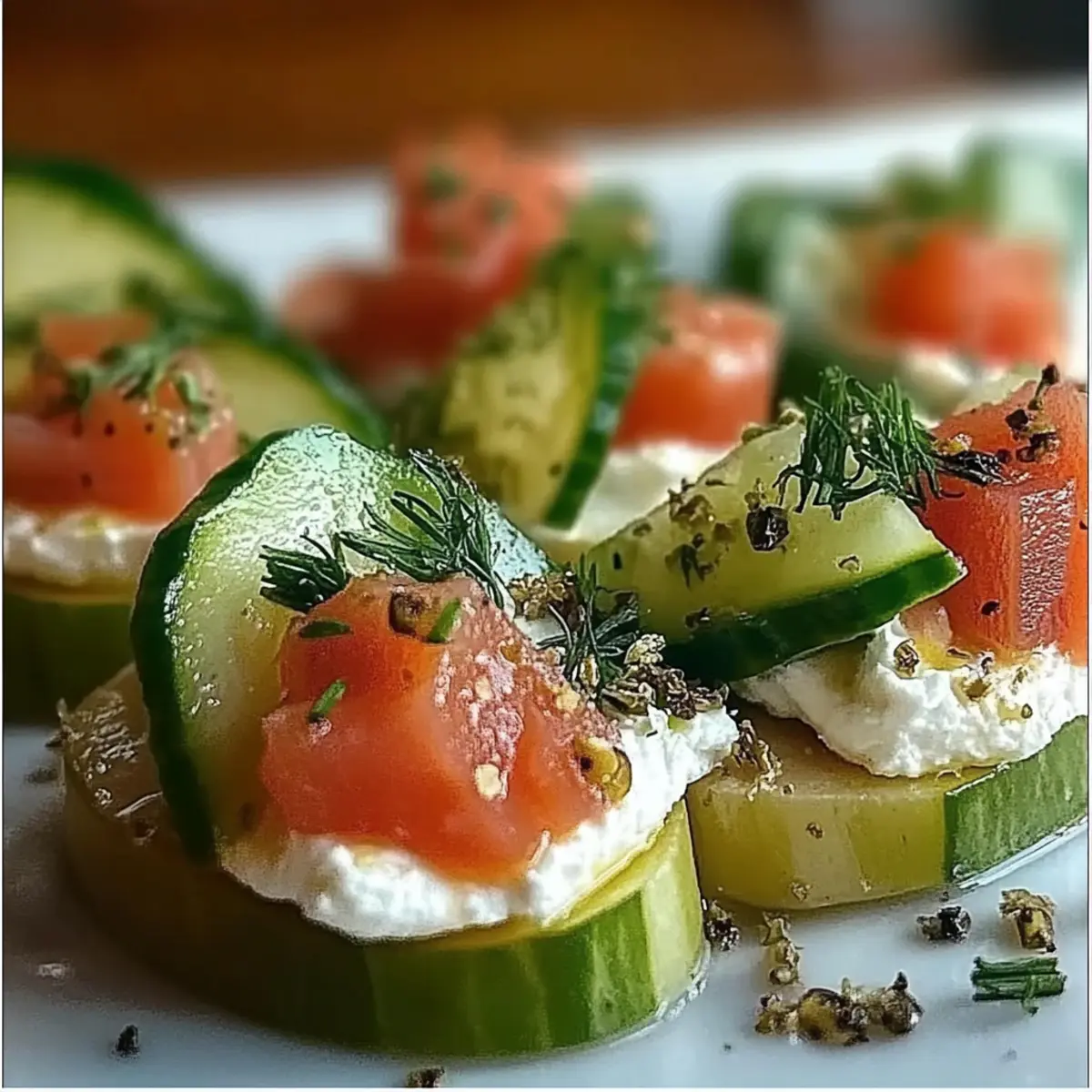 Cucumber Bites with Smoked Salmon