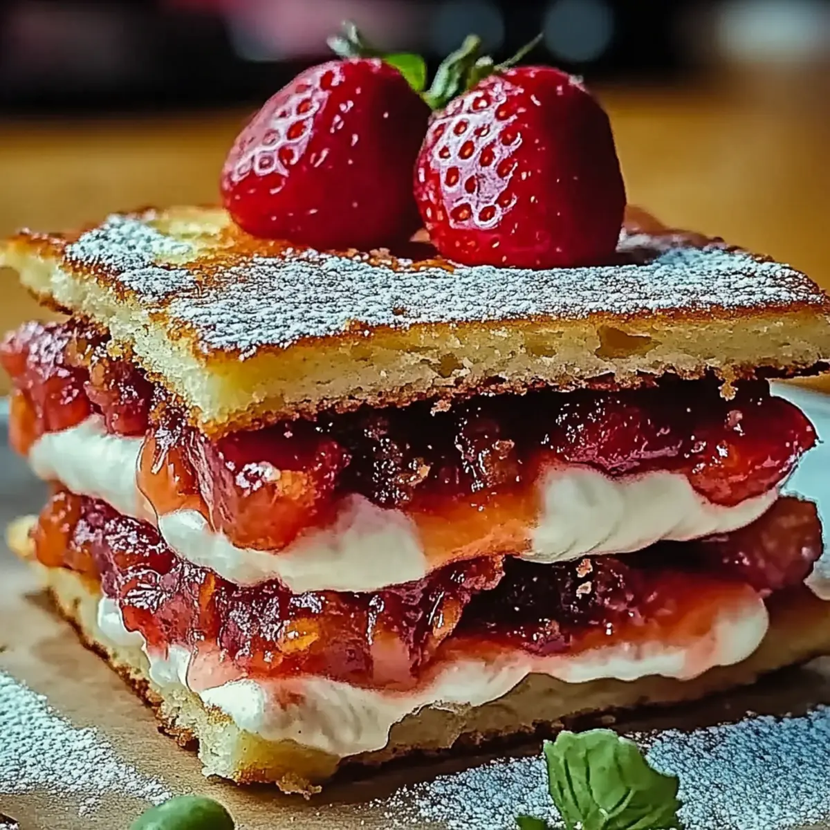 Fried Strawberry Cheesecake Sandwiches