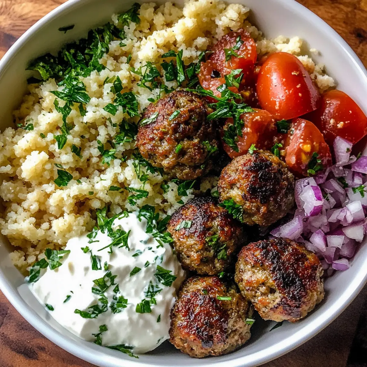 Greek Meatball Bowl
