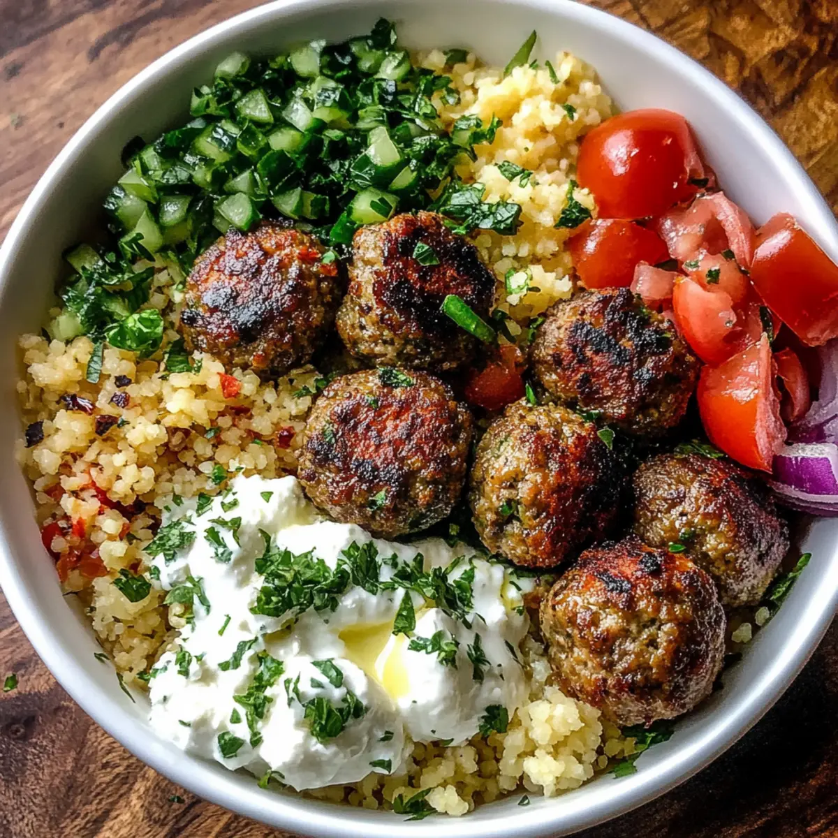 Greek Meatball Bowl