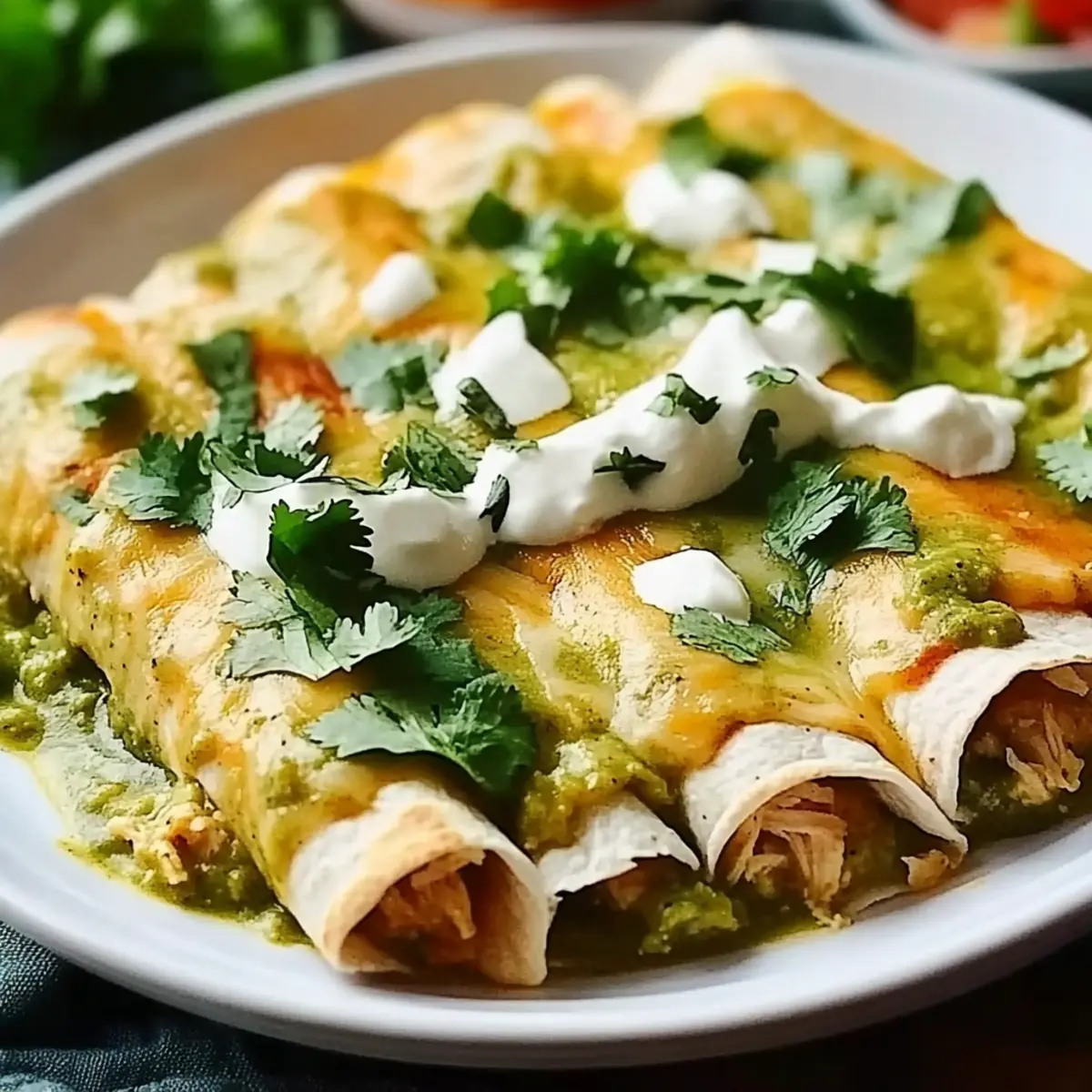 Green Enchiladas with Chicken