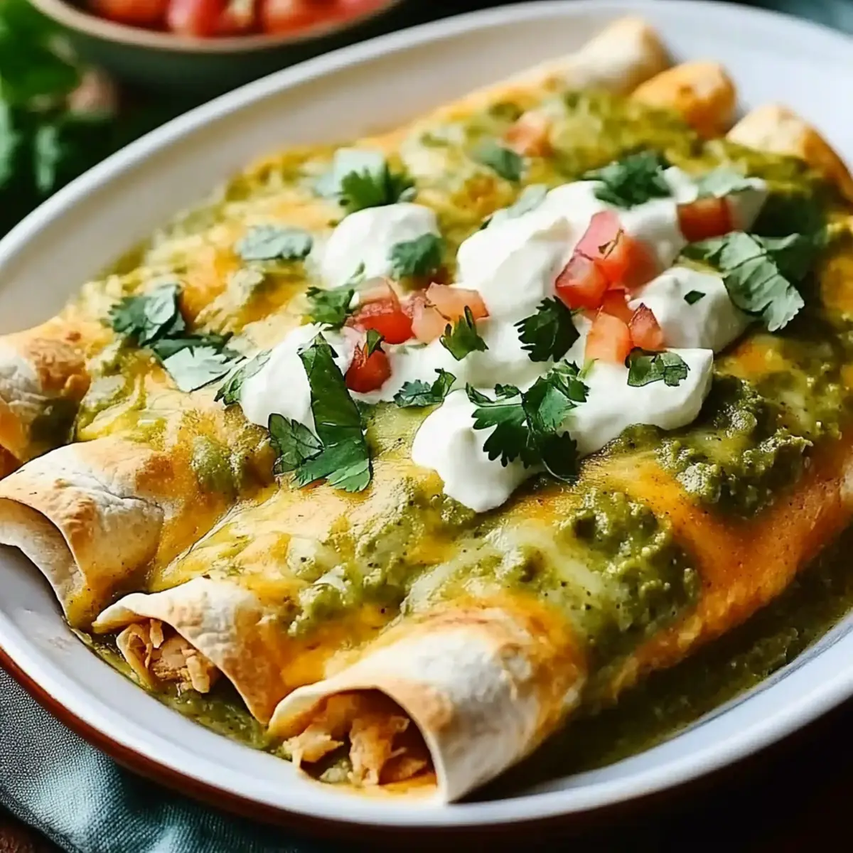 Green Enchiladas with Chicken