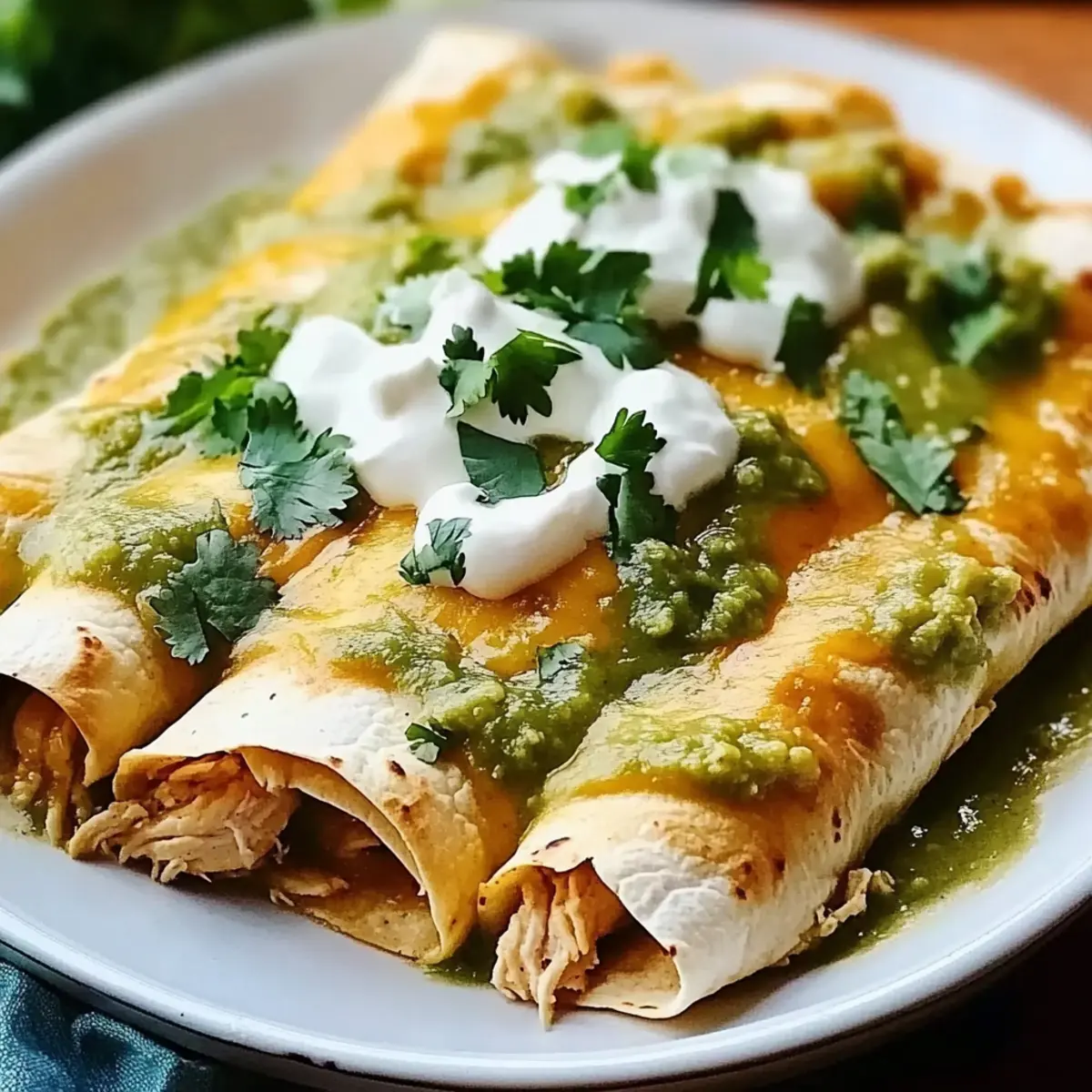 Green Enchiladas with Chicken